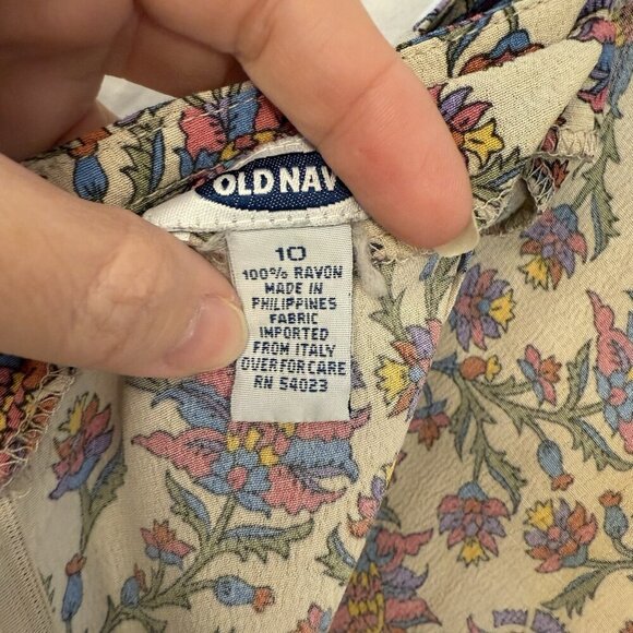 Vintage Old Navy Y2K Midi Dress Womens 10 Floral Boho Artsy Coquette - Picture 7 of 14